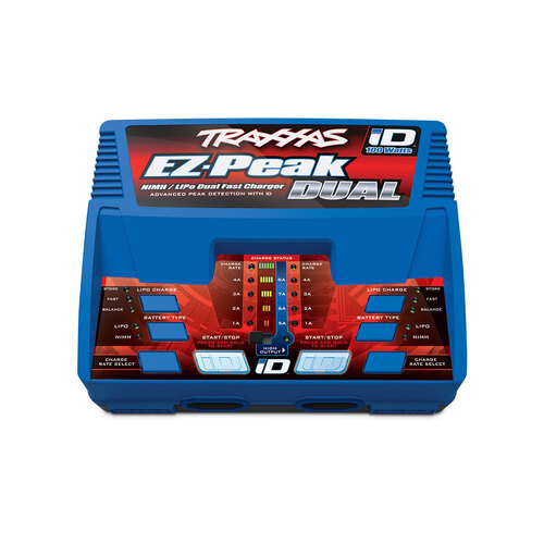 Traxxas EZ-Peak Dual 8-amp 100 Watt NiMH/LiPo charger with iD Auto Battery Identification 2972A