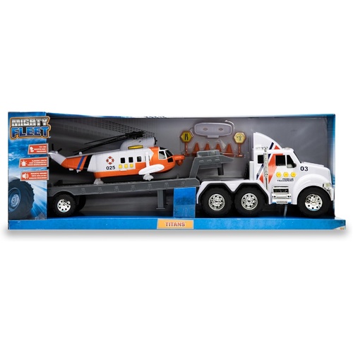 Mighty Fleet Titans Flatbed Truck with Helicopter FR57121