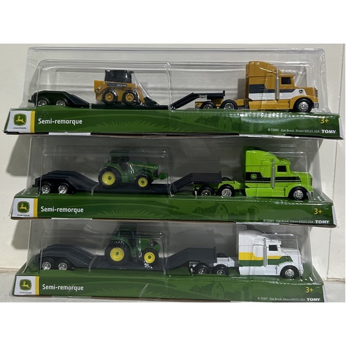 John Deere Farm Semi 1:64 Diecast Vehicle Hauler Assortment, One Supplied 37382
