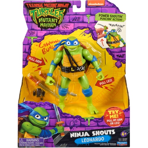 Teenage Mutant Ninja Turtles: Mutant Mayhem 5.5” Leonardo Deluxe Ninja Shouts Figure 83350
