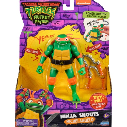 Teenage Mutant Ninja Turtles: Mutant Mayhem 5.5” Michelangelo Deluxe Ninja Shouts Figure 83353