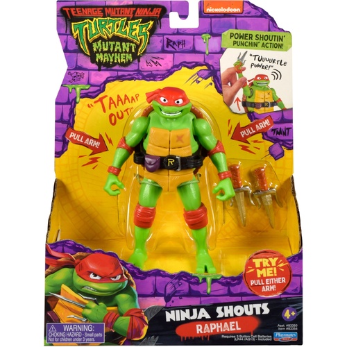 Teenage Mutant Ninja Turtles: Mutant Mayhem 5.5” Raphael Deluxe Ninja Shouts Figure 83354