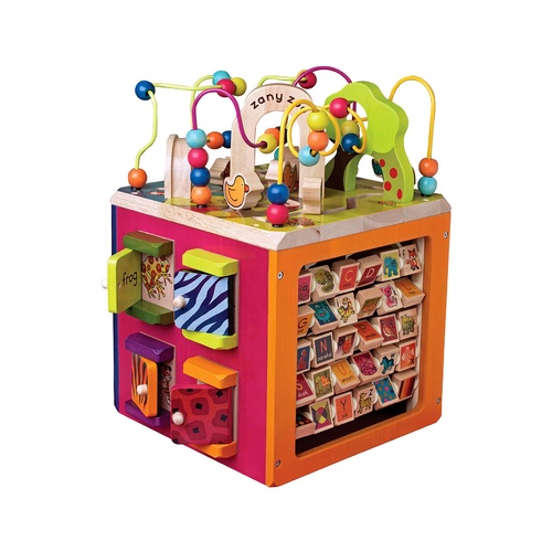 B Toys Zany Zoo Wooden Activity Cube
