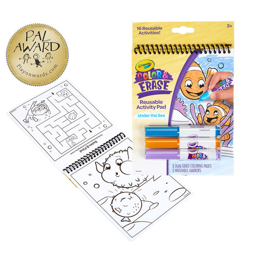 Crayola Colour & Erase Reusable Activity Pad Under The Sea 811489