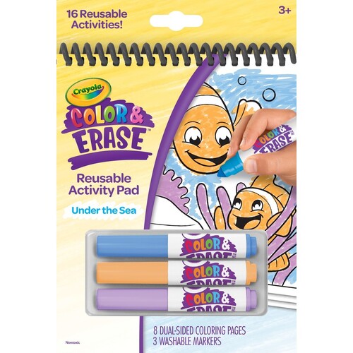 Crayola Colour & Erase Reusable Activity Pad Under The Sea 811489