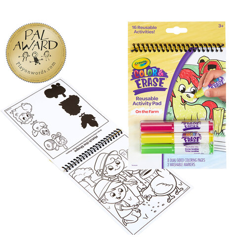 Crayola Colour & Erase Reusable Activity Pad On The Farm 811492