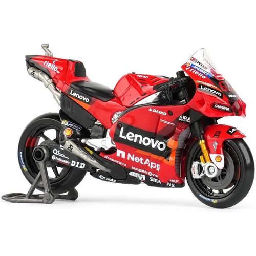 Maisto Motorcycles Moto GP 2022 Ducati Lenovo Team Miller or Bagnaia 1:18 Scale 46236391