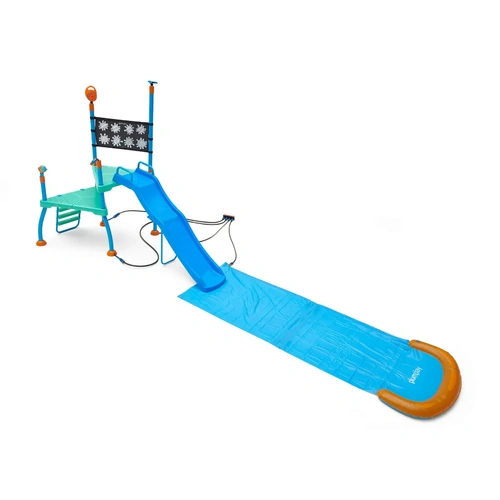 Plum Water Park Shower Tower – Outdoor Playcentre with Slide, Sprinklers & Bubble Blower (Ages 3+)