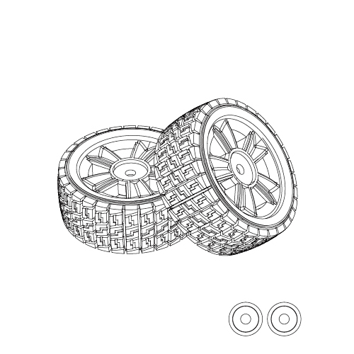MJX 14301 Tyres (Rubber) (2pcs) [1415A1]