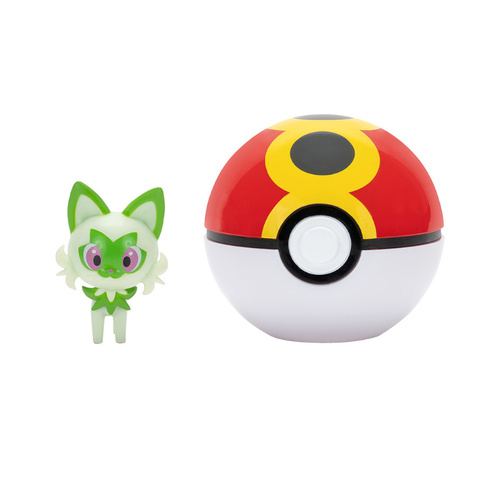 Pokemon Clip 'N' Go Sprigatito Figurine + Repeat Ball 95057