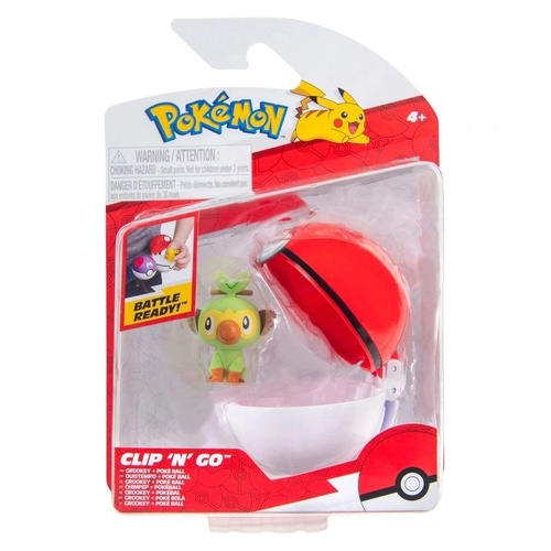 Pokemon Clip 'N' Go Grookey Figurine + Poke Ball 95057