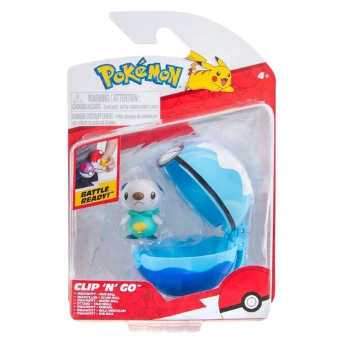 Pokemon Clip 'N' Go Oshawott Figurine + Dive Ball 95057