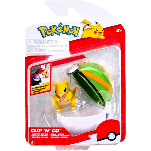 Pokemon Clip 'N' Go Sandshrew Figurine + Nest Ball 95057