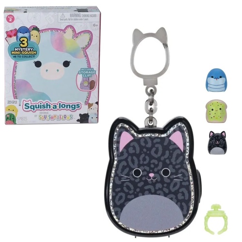 Squishmallows Squish-a-longs Clip-A-Longs 3 Mini Mystery Squish and Storage Clip SQAL0077