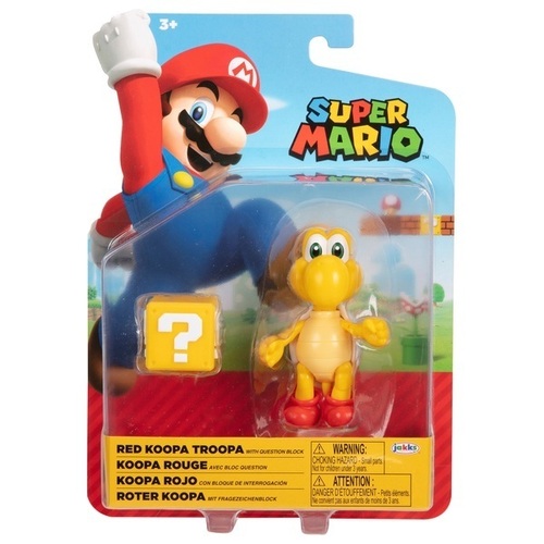 Nintendo Super Mario 4" Figure Red Koopa Troopa with Question Block 68518