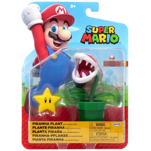 Nintendo Super Mario 4" Action Figure - Piranha Plant with Super Star 68518