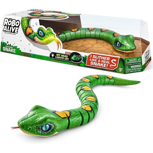 Robo Alive Robotic Slithering Snake Series 3 Assorted Colours Red or Green AZT7150