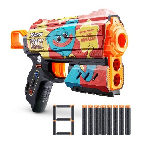 Zuru Xshot Skins Flux - Poppy Playtime Blaster with 8 Darts - Timeout