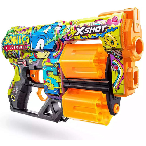 XSHOT Skins Dread - Sonic The Hedgehog Blaster with 12 Darts - Hyper Spike