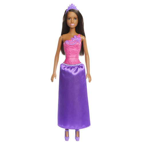 Barbie Dreamtopia Royal Doll, Brunette, Wearing Shimmery Purple Skirt And Matching Headband HGR00