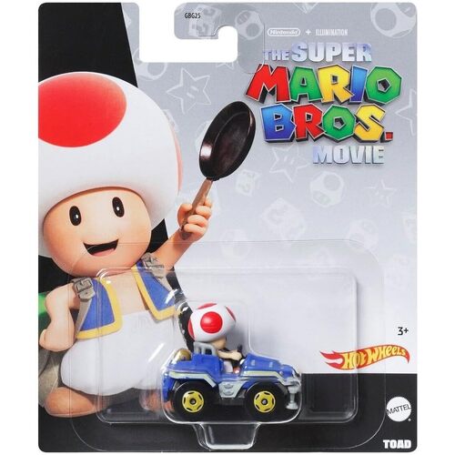 Hot Wheels The Super Mario Bros Movie Mario Kario Toad & Quad GDG44