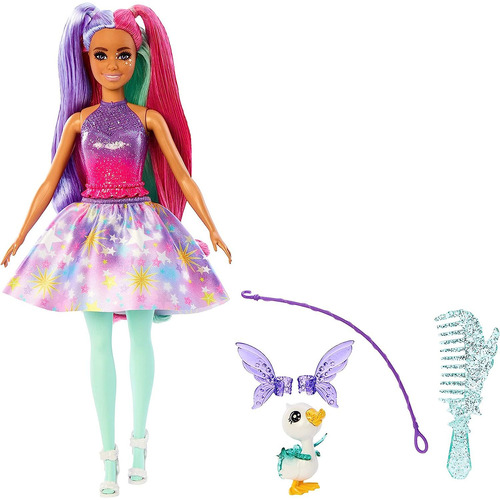 Barbie A Touch Of Magic Fairytale And Pet Glyph Doll in White HLC34