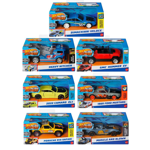 Hot Wheels Pull-Back Speeders Single Assorted; One Supplied MATHPR70