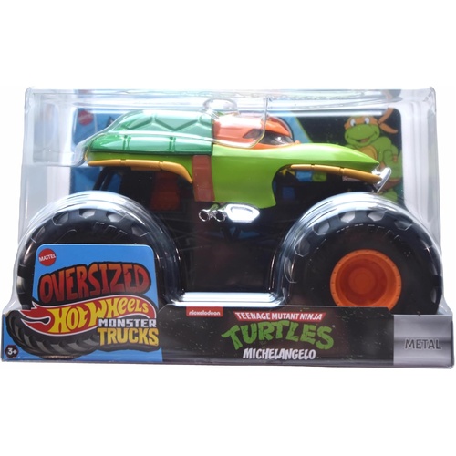Hot Wheels Monster Trucks Oversized TMNT Michelangelo Toy Vehicle FYJ83