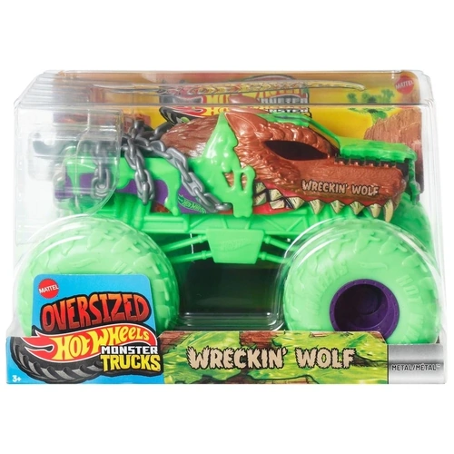 Hot Wheels Monster Trucks Oversized Wreckin' Wolf Toy Vehicle FYJ83