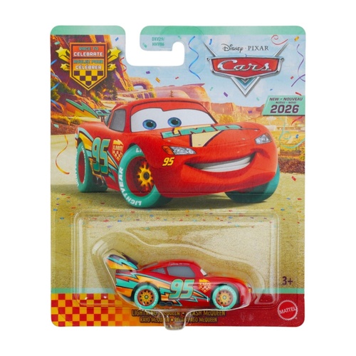 Disney Pixar Cars Diecast Singles 1:55 - Race to Celebrate Lightning McQueen DXV29