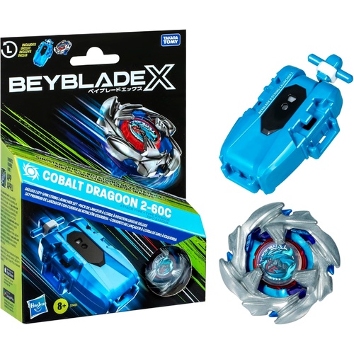 Beyblade X Cobalt Dragoon 2-60C Deluxe Left-Spin String Launcher G1491