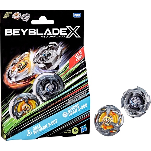 Beyblade X Gale Wyvern 3-60T & Sworn Dran 3-80B Dual Pack F9586