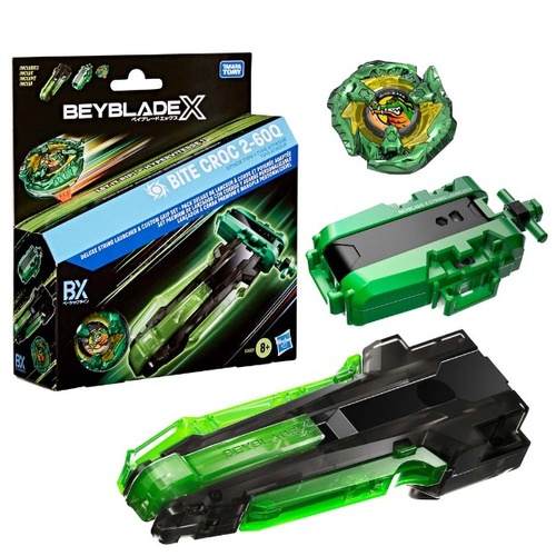 BeyBlade X Bite Croc 2-60Q Deluxe String Launcher & Custom Grip Set  G3083