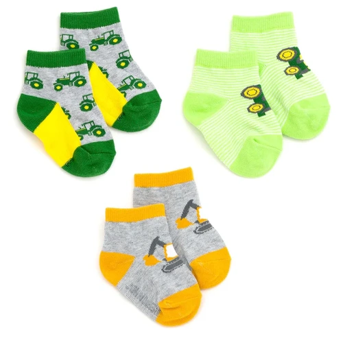 John Deere Infant Shortie Socks 3pk 0-6m