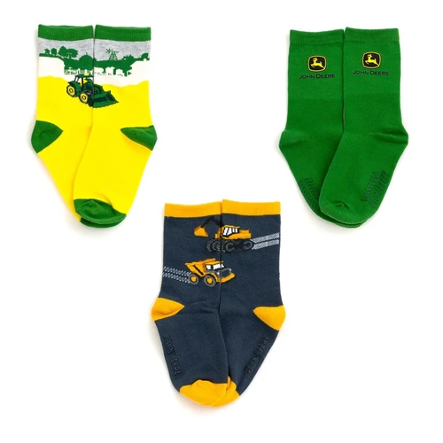 John Deere Kids Crew Socks 3pk 4-6yrs
