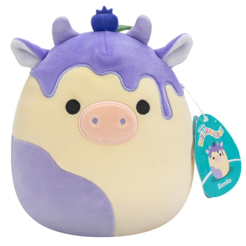 Squishmallows Little Plush 7.5" - Benito the Blueberry Cheesecake Cow SQCR06201