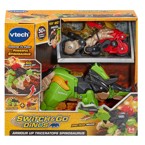 Vtech Switch & Go Dinos Armour Up Triceratops Spinosaurus 582203