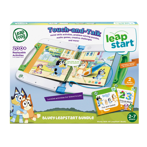 Leap Frog LeapStart Bluey Touch-and-Talk Interactive Learning System + 2 Bonus Books 613173
