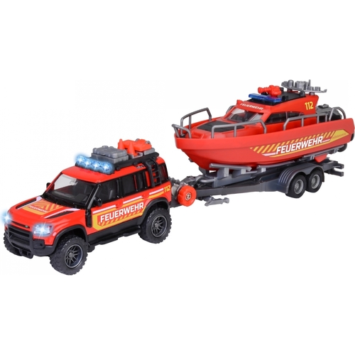 Majorette Land Rover Fire Rescue & Boat MJ73612