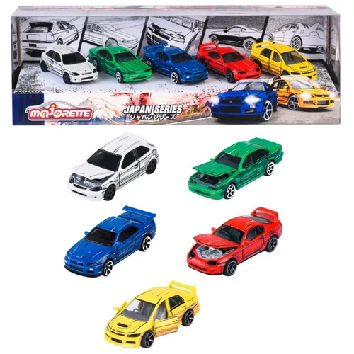 Majorette Japan Series Cell Shaded 1:64 Scale Cars Gift Pack 5pc 75302