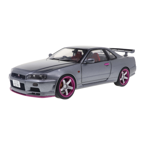 Solido Nissan Skyline GT-R(R34) 1999 - Silver/Purple Metallic 1:18 Scale Diecast SOLS1804310
