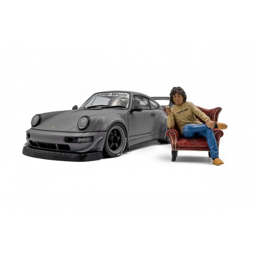 Solido 2024 Porsche RWB Nargo Grey w/ Akira Nakai 1:18 Scale Diecast S1807517