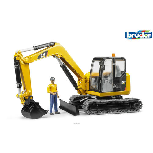 Bruder Caterpillar CAT Mini Excavator with worker 1:16 scale 02466