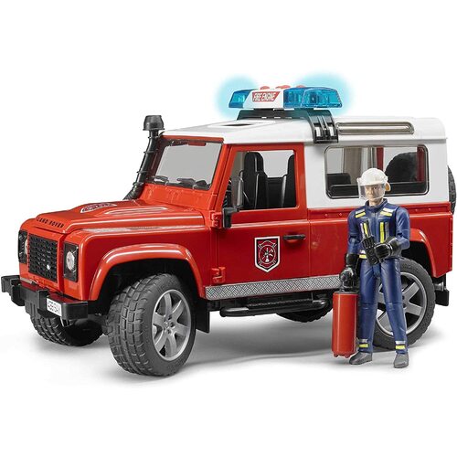 Bruder Land Rover Fire Dept Defender with Lights & Sounds 1:16 scale 02596