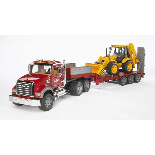Bruder Mack Granite Low Loader with JCB 4CX Backhoe 1:16 Scale 02813