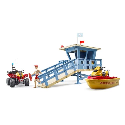Bruder World Life Guard Station with Quad & Personal Water Craft 62780