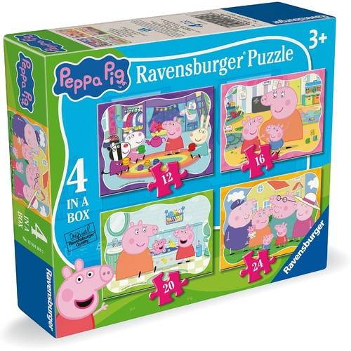 Ravensburger Peppa Pig Family Time 4 in a Box 12/16/20/24pc Jigsaw Puzzles RB04104