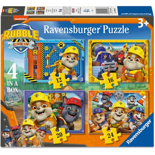 Ravensburger Rubble & Crew 4 Jigsaw Puzzles in a Box 12/16/20/24pc RB04188