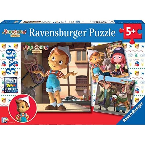 Ravensburger Pinocchio and Friends Puzzle 3 x 49 Pieces RB05567**