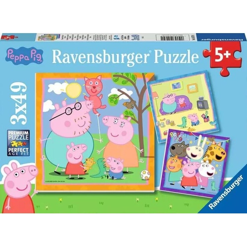 Ravensburger Peppa's Family & Friends 3x49pc puzzle RB05579